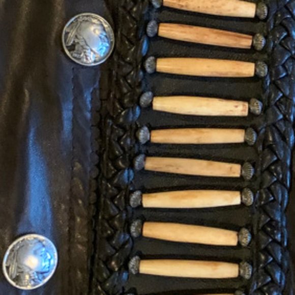 TRIBE AMERICA BUCKSKIN "Warrior" VEST Size 48 BLACK - Picture 9 of 9